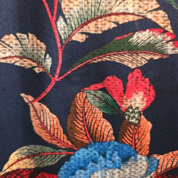 Pam & Gela Bye Birdie Track Dress Medium  Neoprene Long Sleeves Tropical Print - Picture 9 of 11